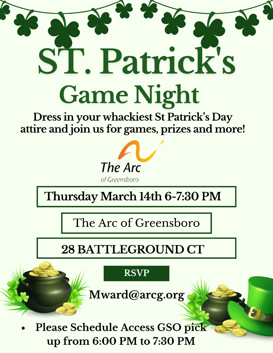 St. Patrick's Game Night The Arc of Greensboro